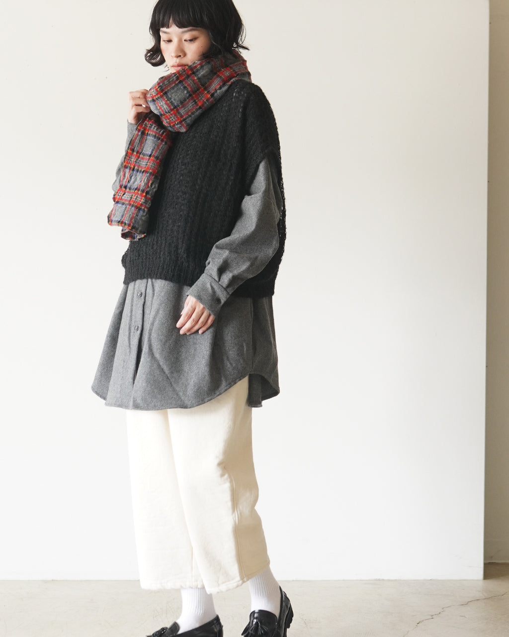 mizuiro ind ミズイロインドhairly cocoon wide vest フェアリー