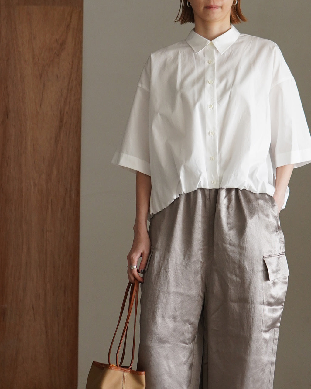 mizuiro ind ミズイロインド half slv balloon shirt ハーフスリーブ バルーン シャツ | Crouka(クローカ)