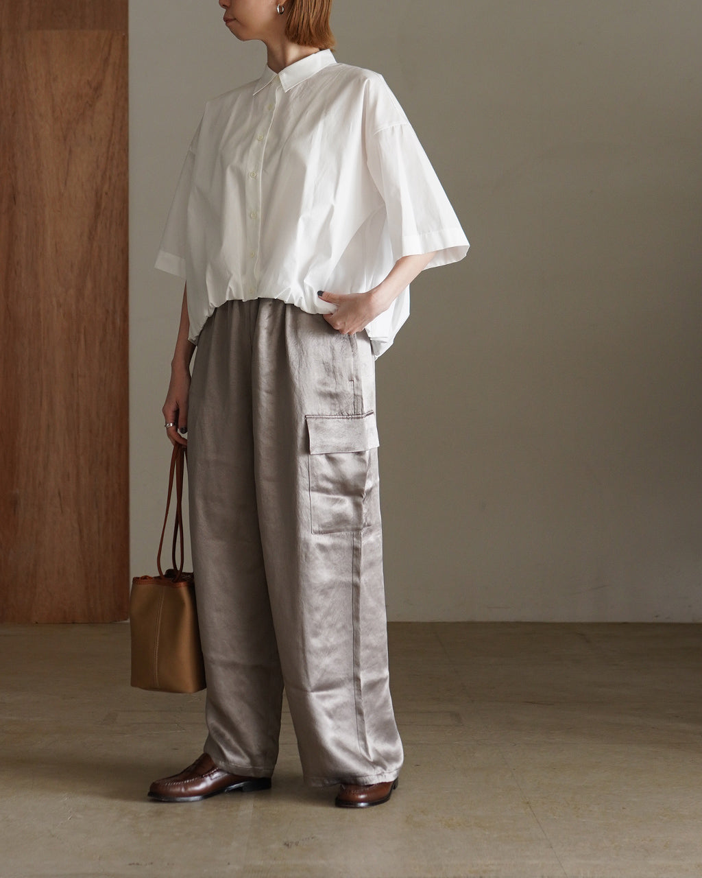 mizuiro ind ミズイロインド half slv balloon shirt ハーフスリーブ バルーン シャツ | Crouka(クローカ)