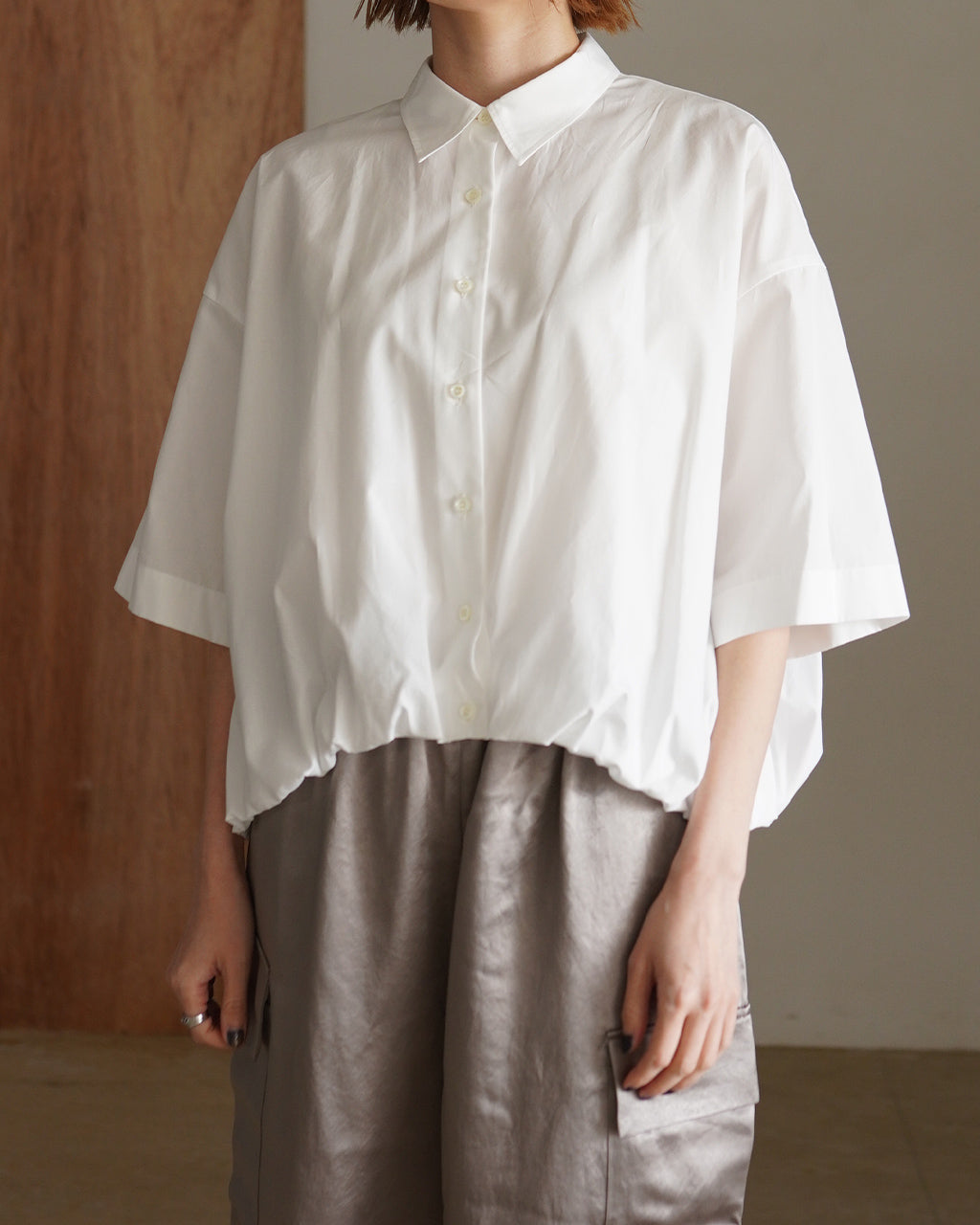 mizuiro ind ミズイロインド half slv balloon shirt ハーフスリーブ バルーン シャツ | Crouka(クローカ)