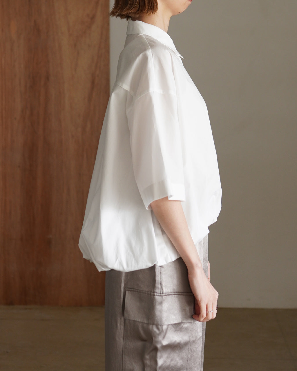 mizuiro ind ミズイロインド half slv balloon shirt ハーフスリーブ バルーン シャツ | Crouka(クローカ)