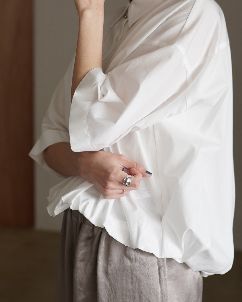 mizuiro ind ミズイロインド half slv balloon shirt ハーフスリーブ バルーン シャツ | Crouka(クローカ)