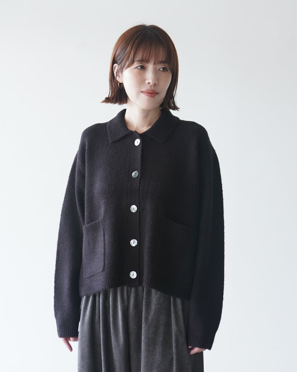 high neck shirt collar short C/D 3-220158