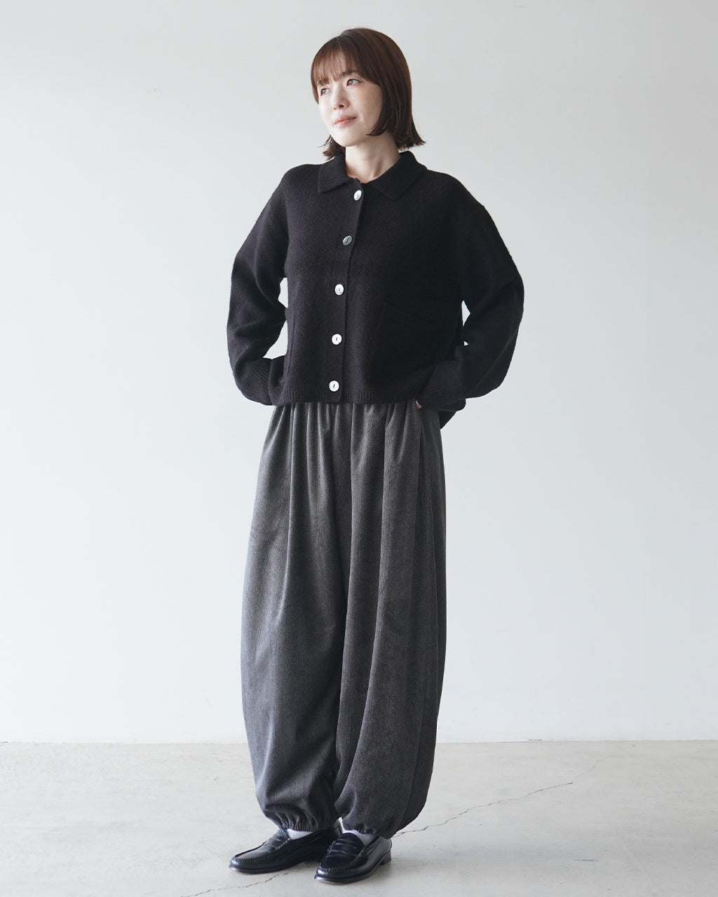 high neck shirt collar short C/D 3-220158
