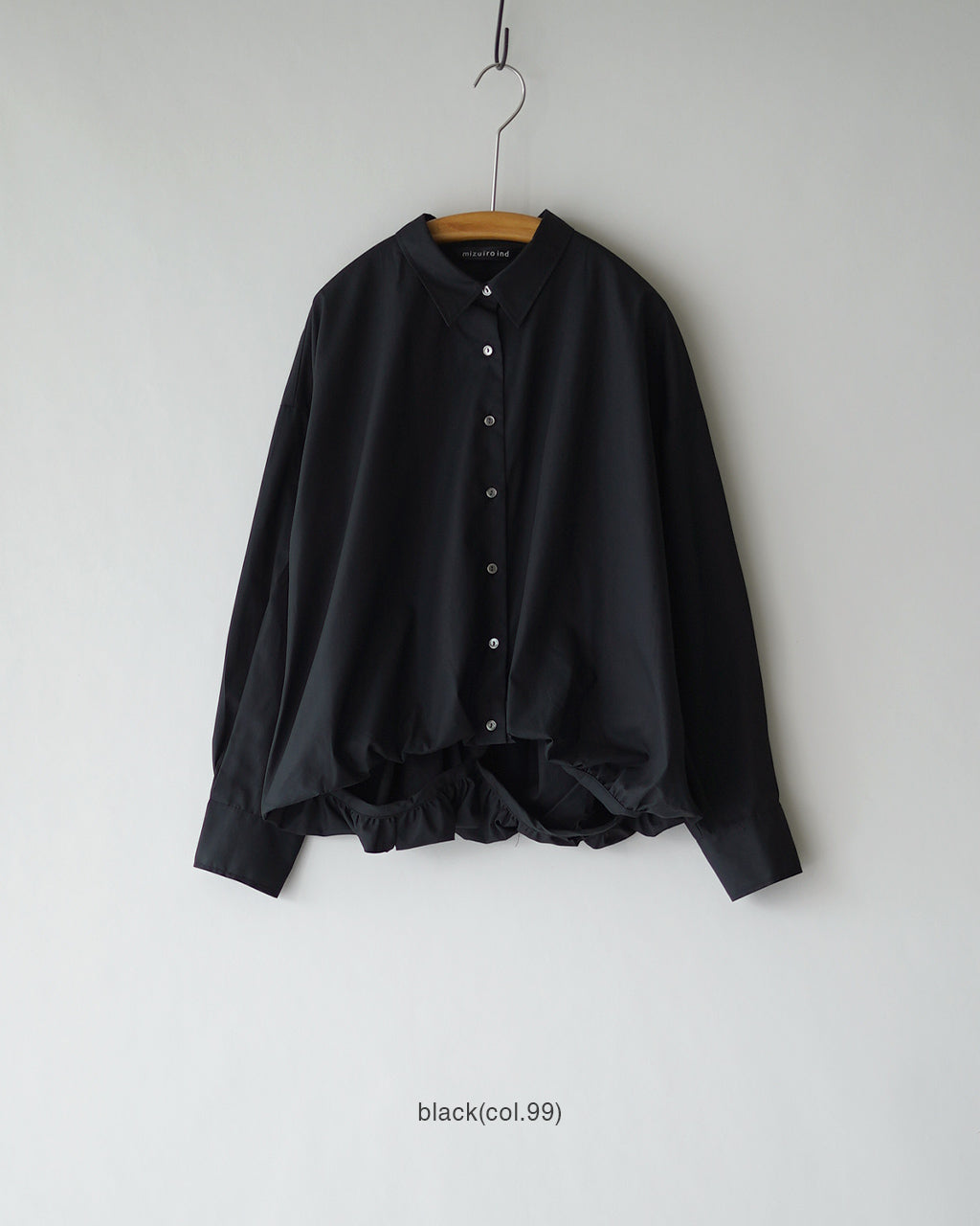 mizuiro ind ミズイロインド ロングスリーブ バルーンシャツ