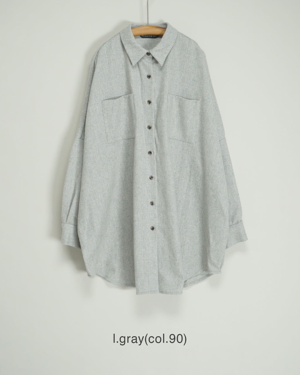 wool wide shirt with pockets 3-230136