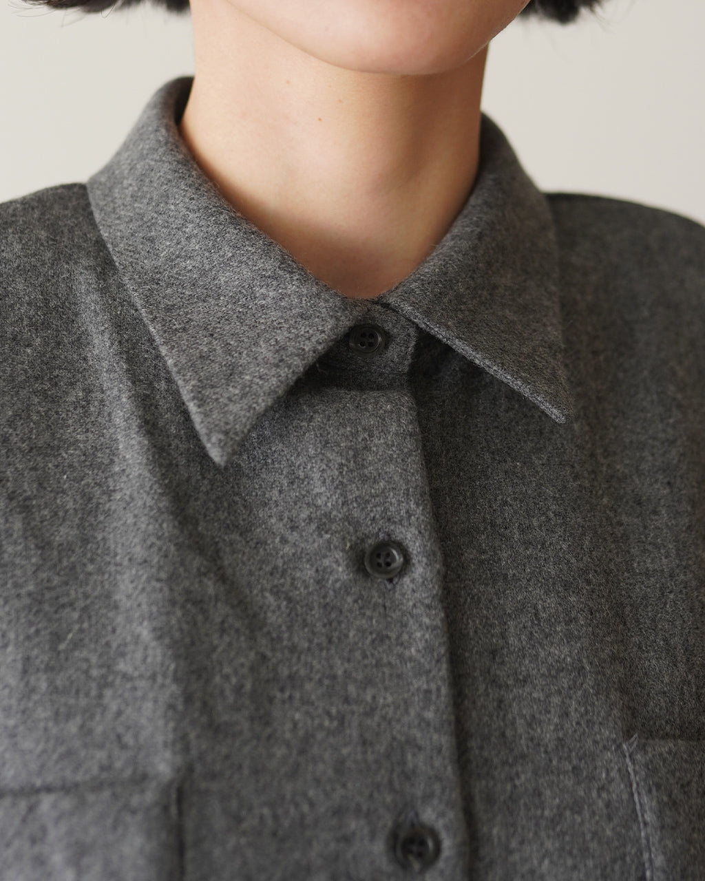 mizuiro ind ミズイロインド wool wide shirt with pockets ポケット