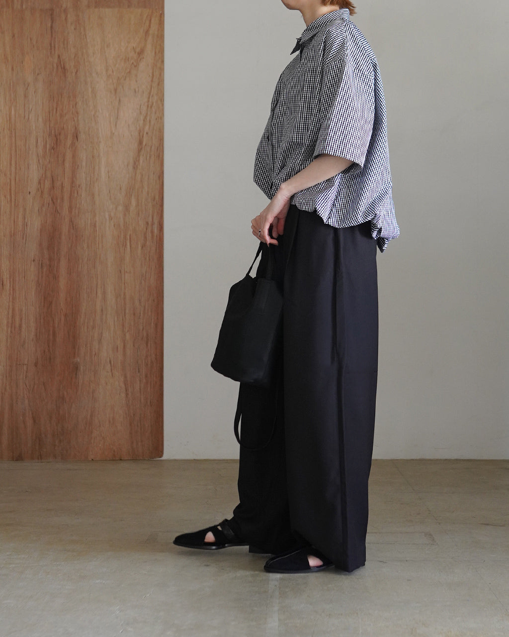 mizuiro ind ミズイロインド stripe half slv ballon shirt ストライプ ハーフスリーブ バルーンシャツ | Crouka(クローカ)