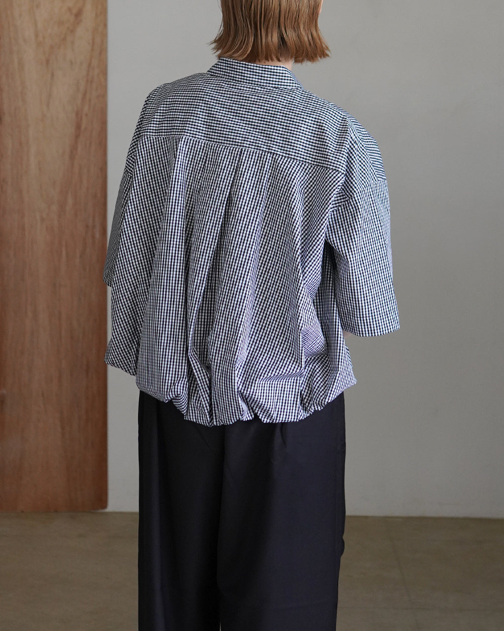 mizuiro ind ミズイロインド stripe half slv ballon shirt ストライプ ハーフスリーブ バルーンシャツ | Crouka(クローカ)