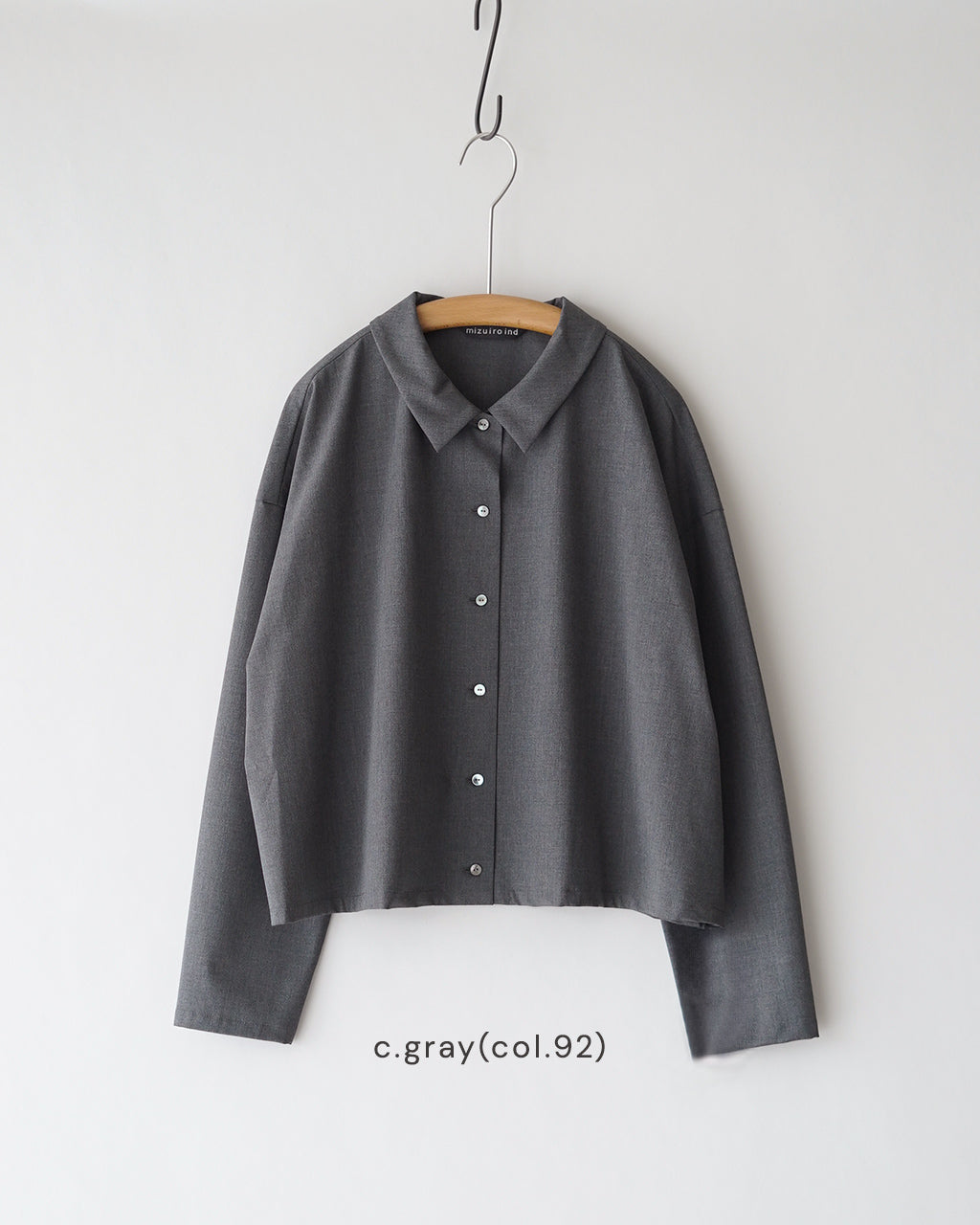 mizuiro ind ミズイロインド T/R wide shirt T/R ワイドシャツ