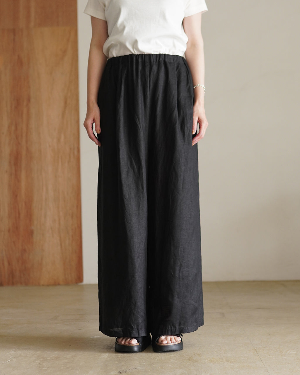 mizuiro ind ミズイロインド linen wide easy リネン ワイド イージー パンツ | Crouka(クローカ)