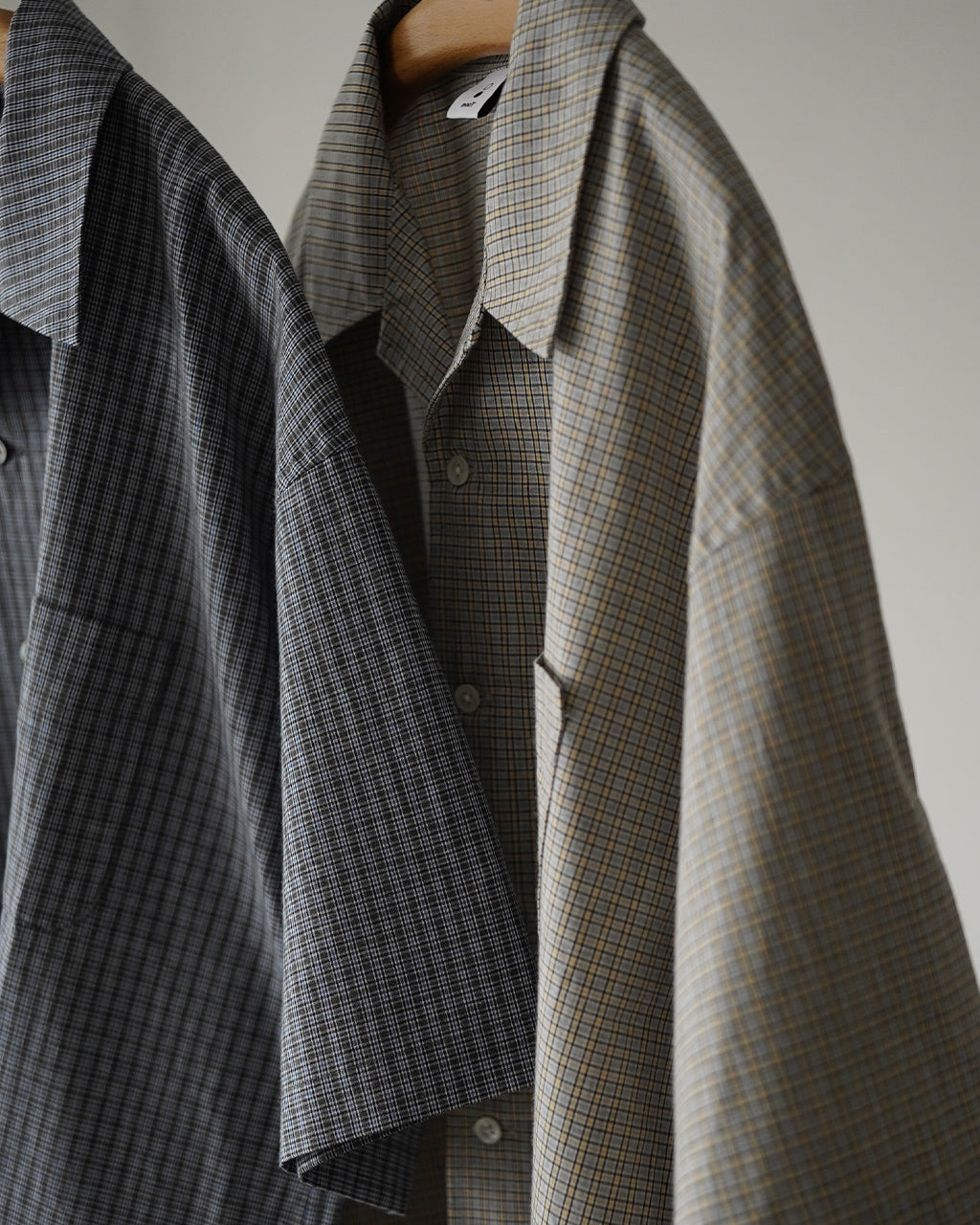 GR7 MIXED POPLIN CHECK S/S OPEN-COLLAR SHIRT M72-781
