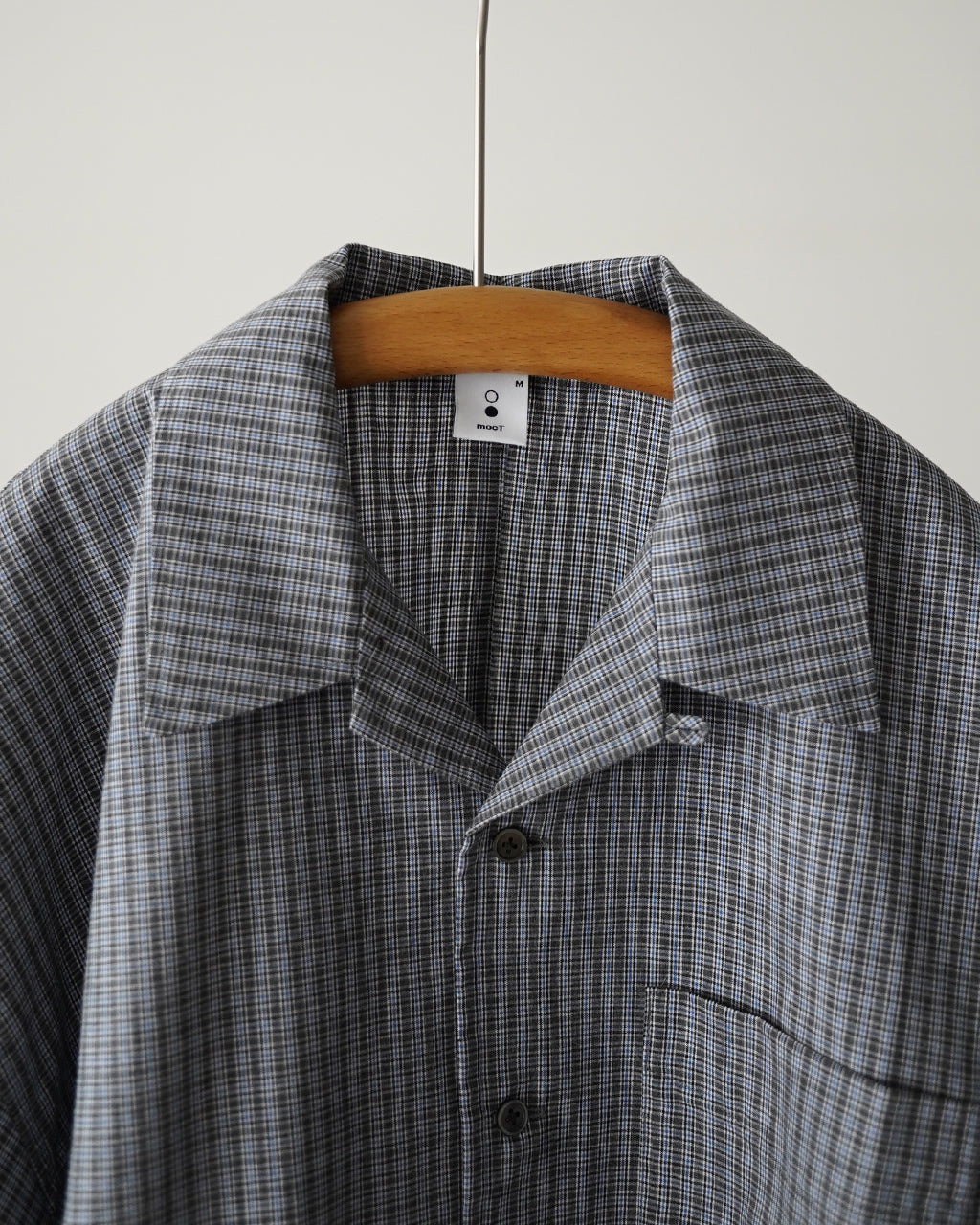 GR7 MIXED POPLIN CHECK S/S OPEN-COLLAR SHIRT M72-781
