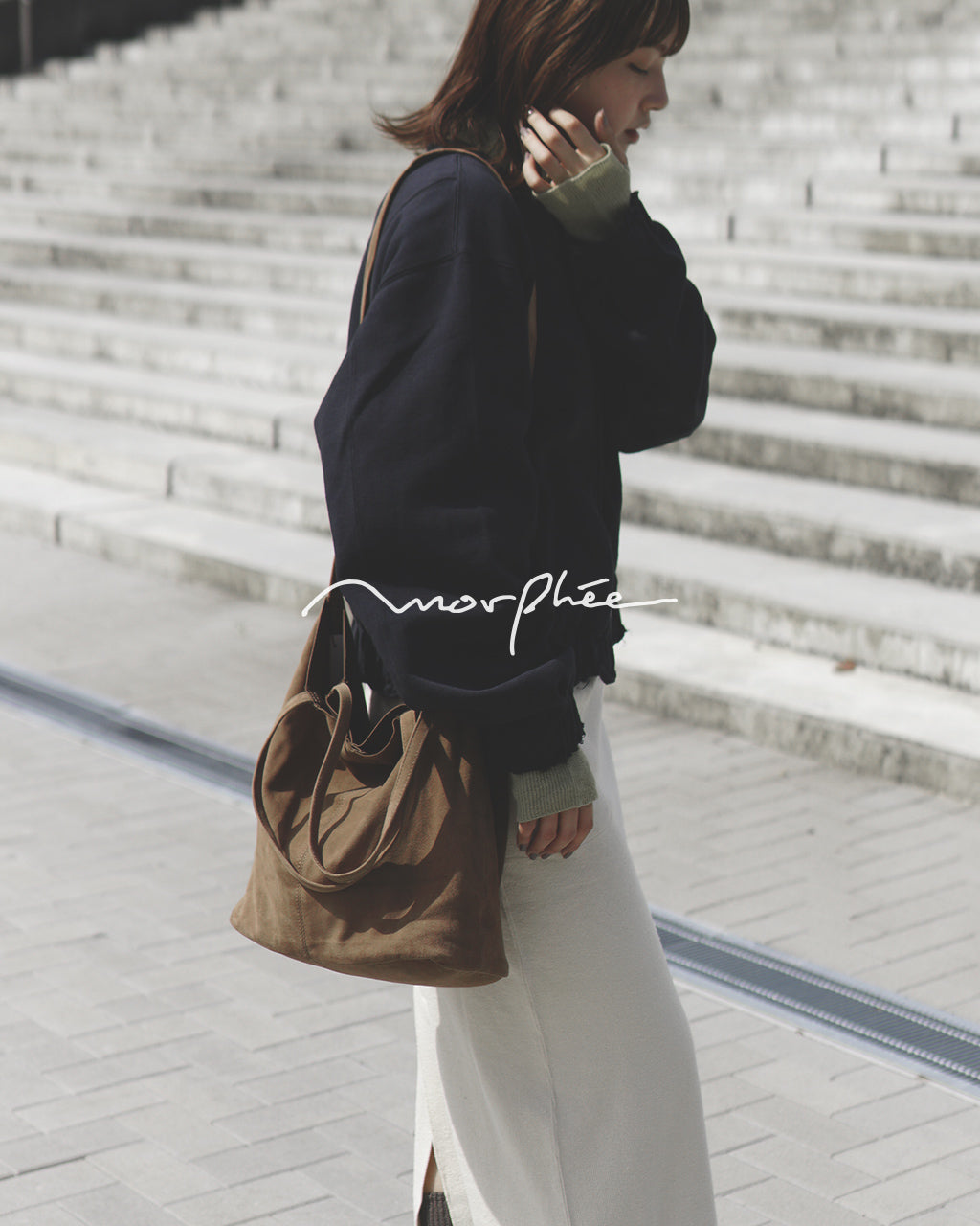 Morphee モルフェ 3WAY MEDIUM TOTE (M size) SUEDE CAMEL 3WAY ミディアム トート バッグ スエード キャメル MS-SCML-103 ML-SCML-103 【送料無料】正規取扱店 [★]