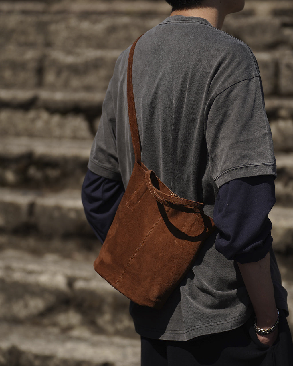 Morphée / モルフェ 2WAY SMALL TOTE（S size）OIL SUEDE BROWN SS-OBR