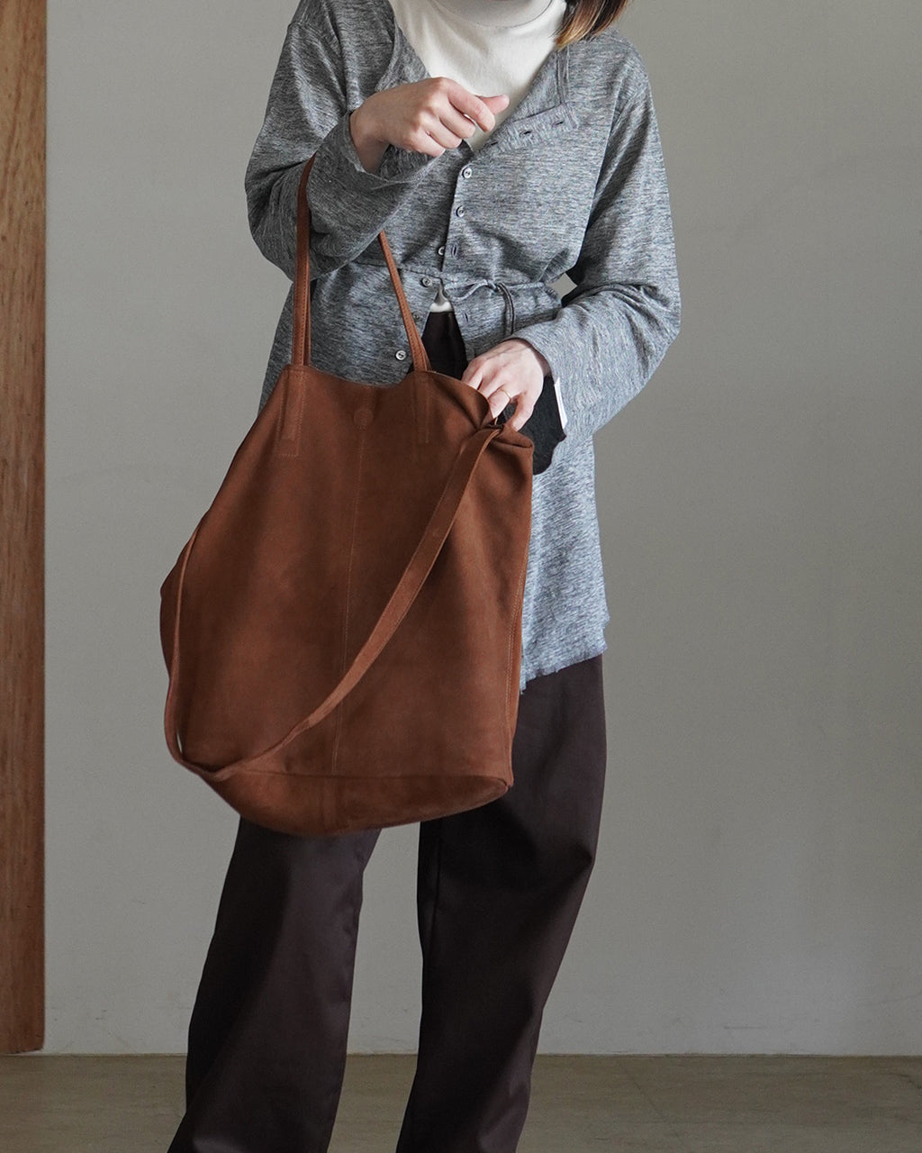 Morphee モルフェ 3WAY LARGE TOTE（L size）OIL SUEDE BROWN ユニ