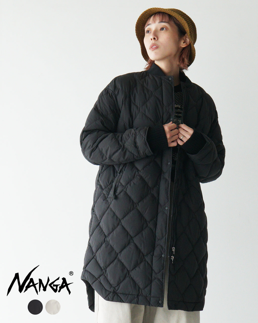 NANGA ナンガ リブ カラー キルテッド ダウン コート W/RIB COLLAR QUILTED DOWN COAT W ND2442-1C603-B【送料無料】