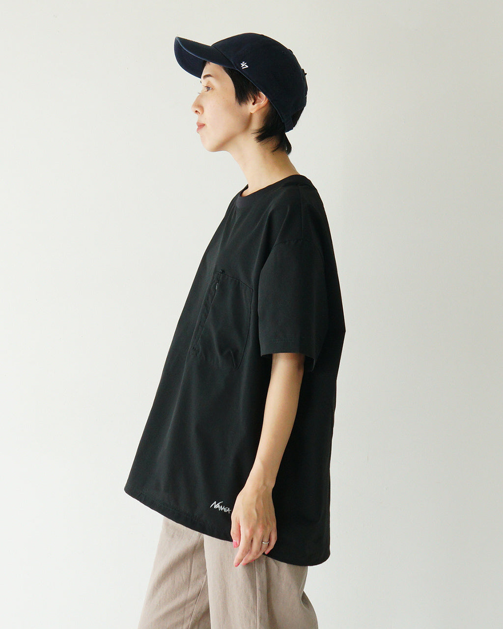 【SALE！20%OFF】NANGA ナンガ 半袖 Tシャツ DotAirR COMFY TEE コンフィーティー カットソー クルーネック 通気性 ストレッチ ファスナーポケット N2500-1J300A