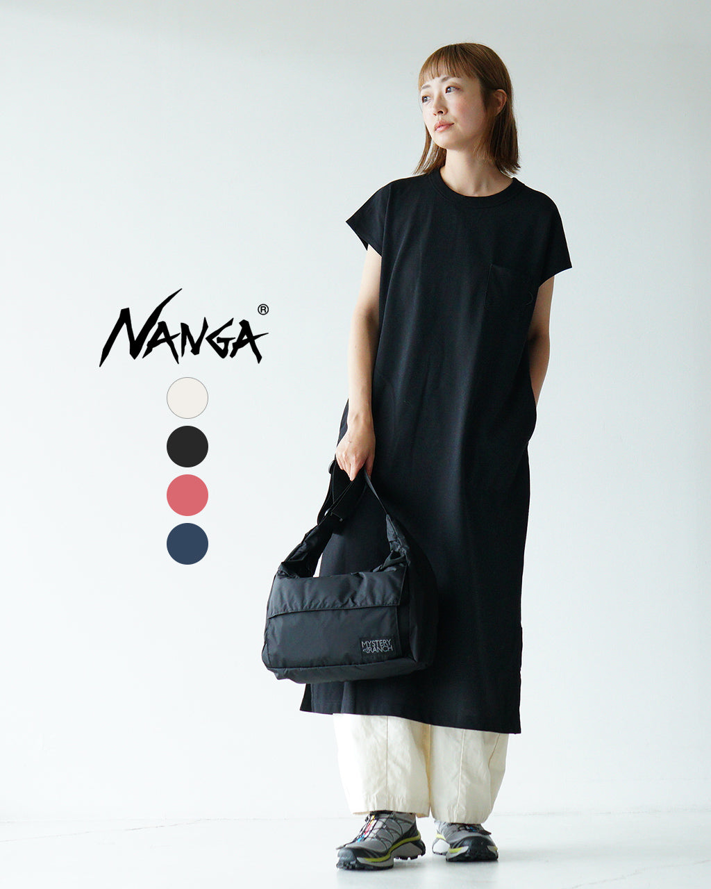 NANGA ナンガ ノースリーブワンピース ECO HYBRID NO SLEEVE ONEPIECE エコハイブリッド カットソー ロング丈 Iライン クルーネック N2501-1N034B【クーポン対象外】