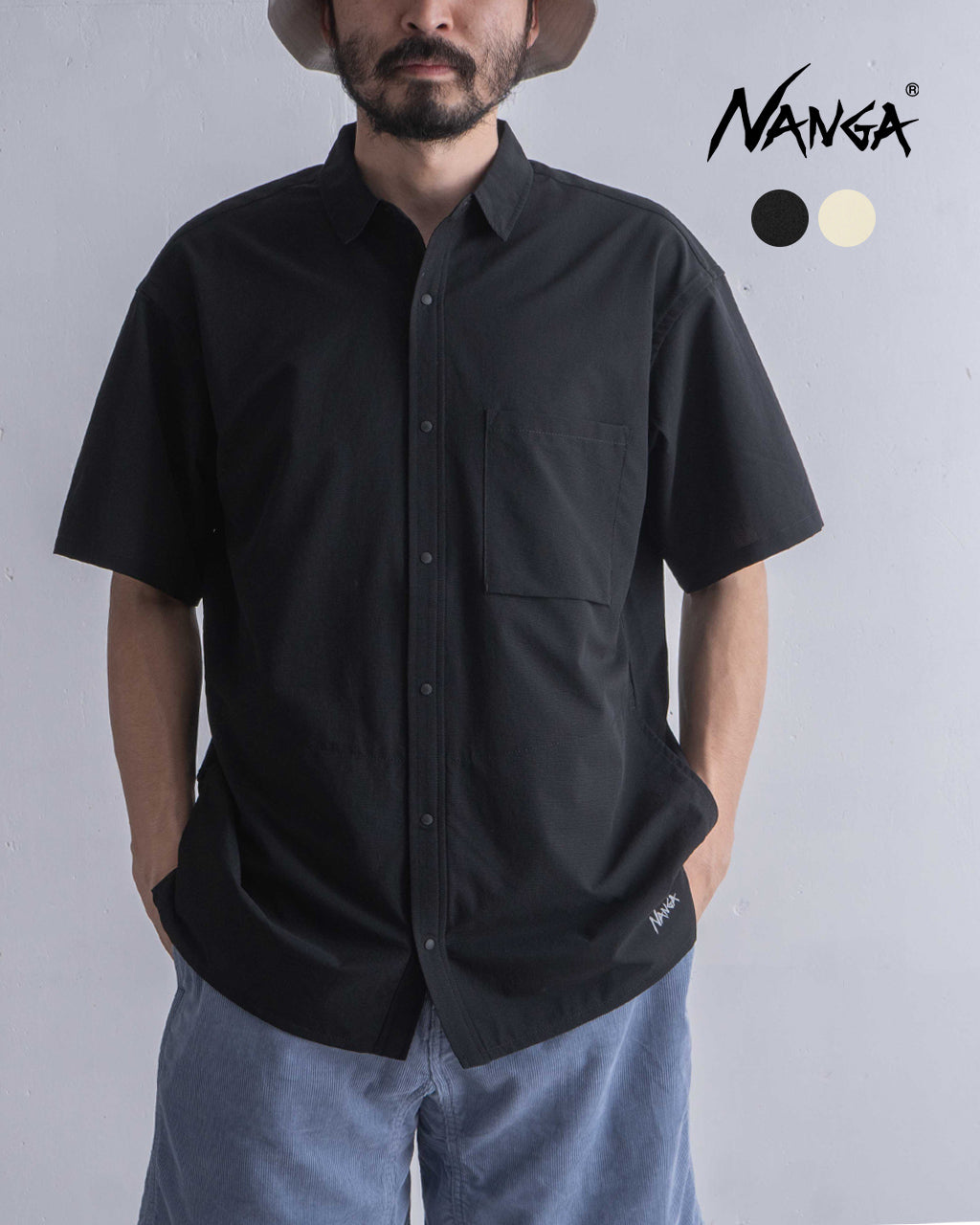 NANGA ナンガ 半袖シャツ DotAir COMFY S/S SHIRT ドットエア コンフィー ショートスリーブ 羽織 スナップボタン NW2411-1E900【クーポン対象外】【送料無料】