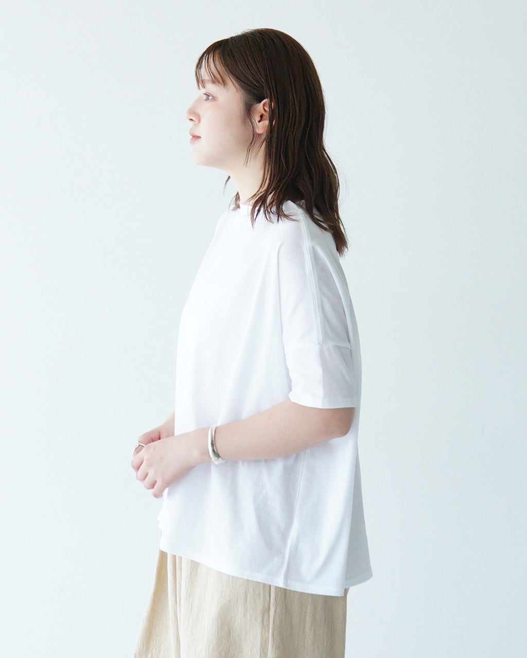 NARU ナル 110/2サイロプレミアム エアリーシャツ 半袖 Tシャツ カットソー ワイドT 接触冷感 UVカット ドロップショルダー 629201【クーポン対象外】