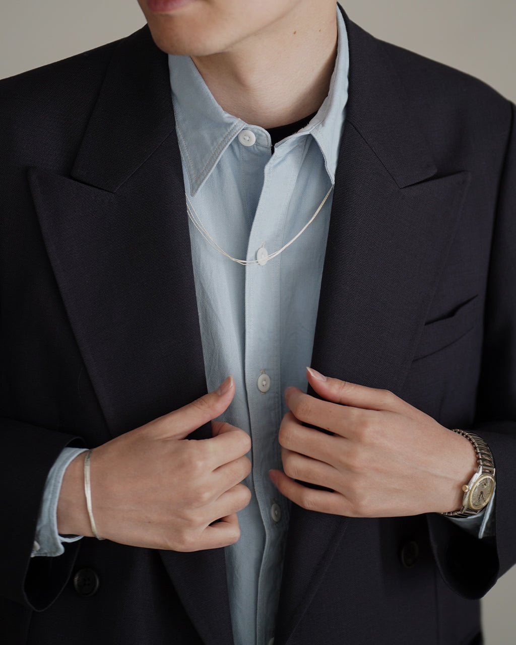 LIQUID SILVER JEWERLY NECKLACE 3st