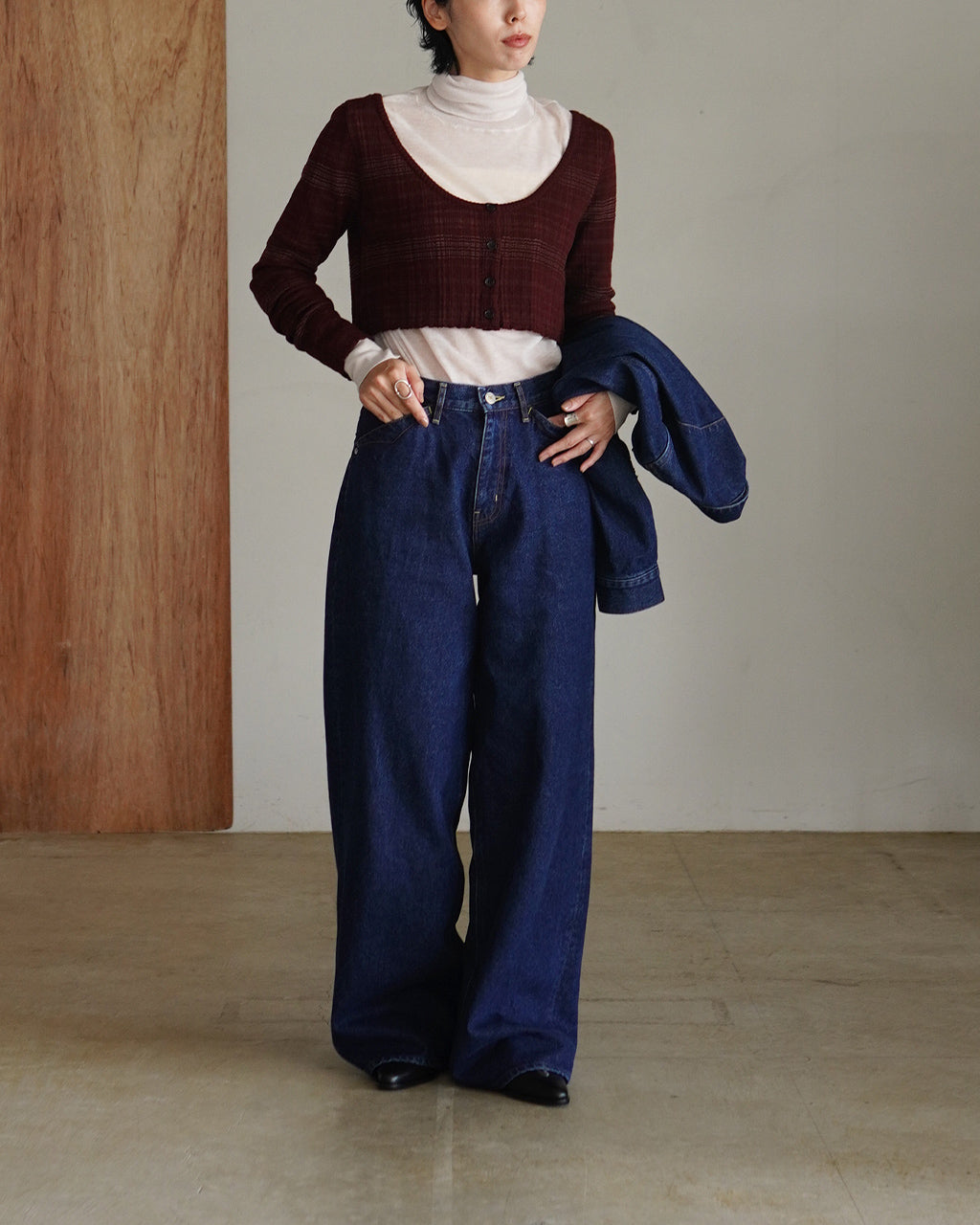ENSEMBLE GLENCHECK BORDER KNIT OK046-5A