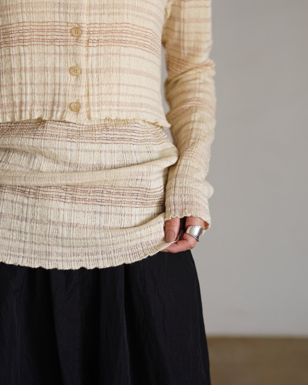 ENSEMBLE GLENCHECK BORDER KNIT OK046-5A