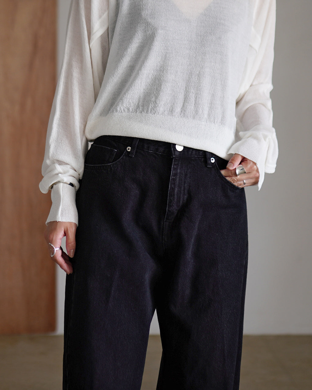 NEPLA. ネプラ ブラック 3Dカーブパンツ レディース 12.5oz デニム