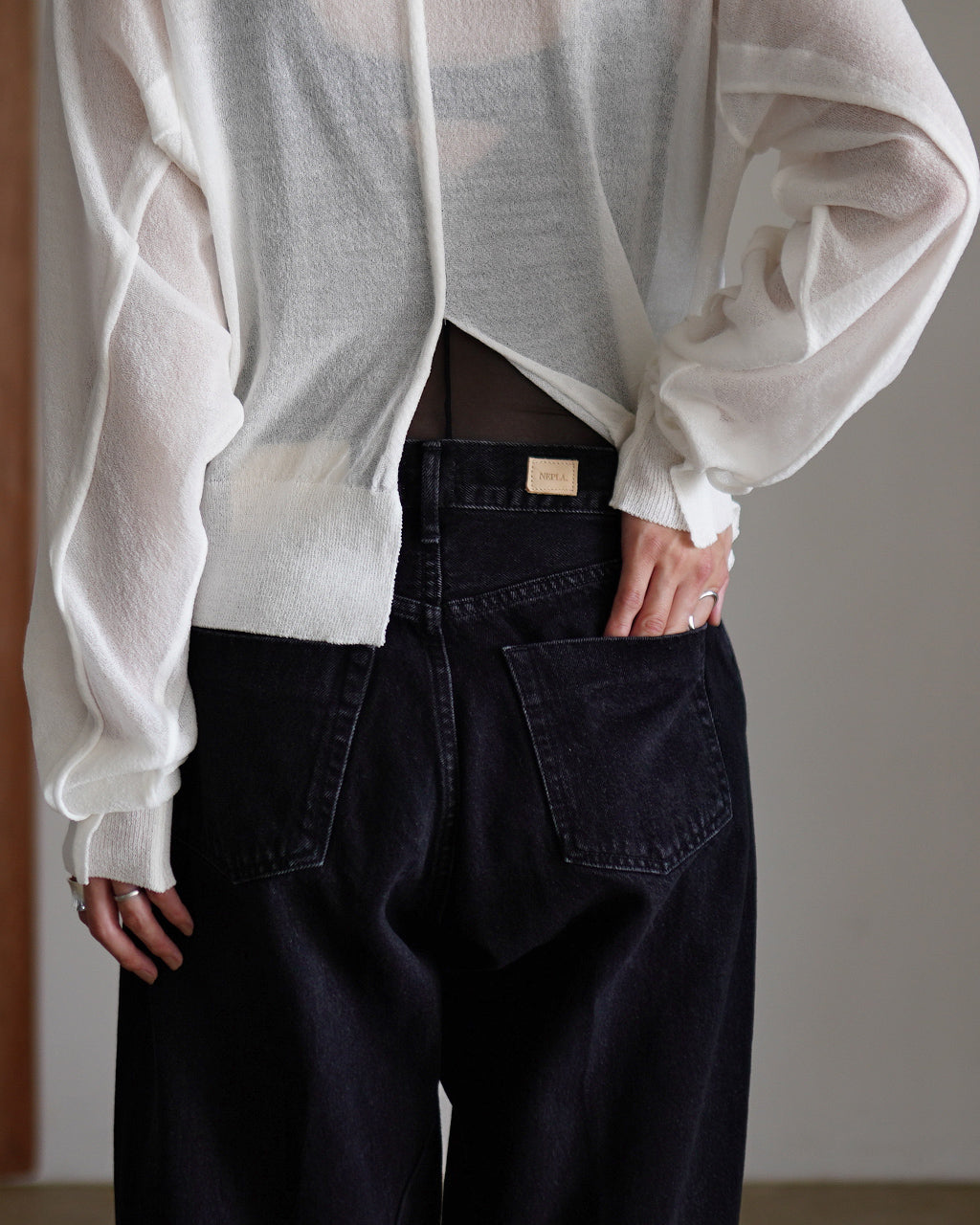 NEPLA. ネプラ ブラック 3Dカーブパンツ レディース 12.5oz デニム