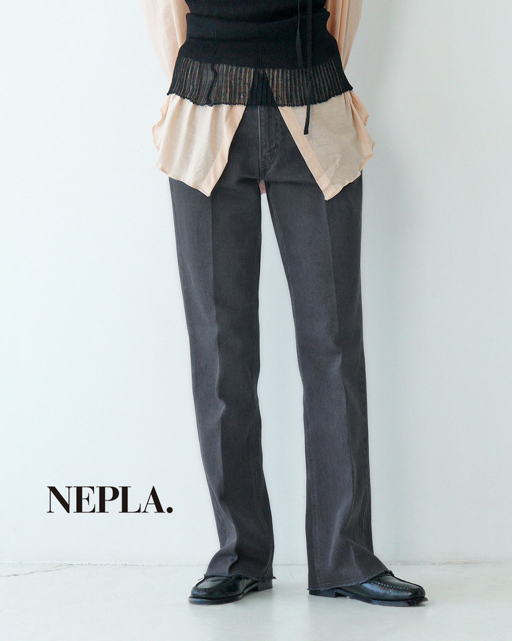 NEPLA. ネプラ セミフレアパンツ チャコール SEMI-FLARE PANTS CHARCOAL ボトムス フルレングス デニム WOFLA-5S CHARCOAL【クーポン対象外】【送料無料】