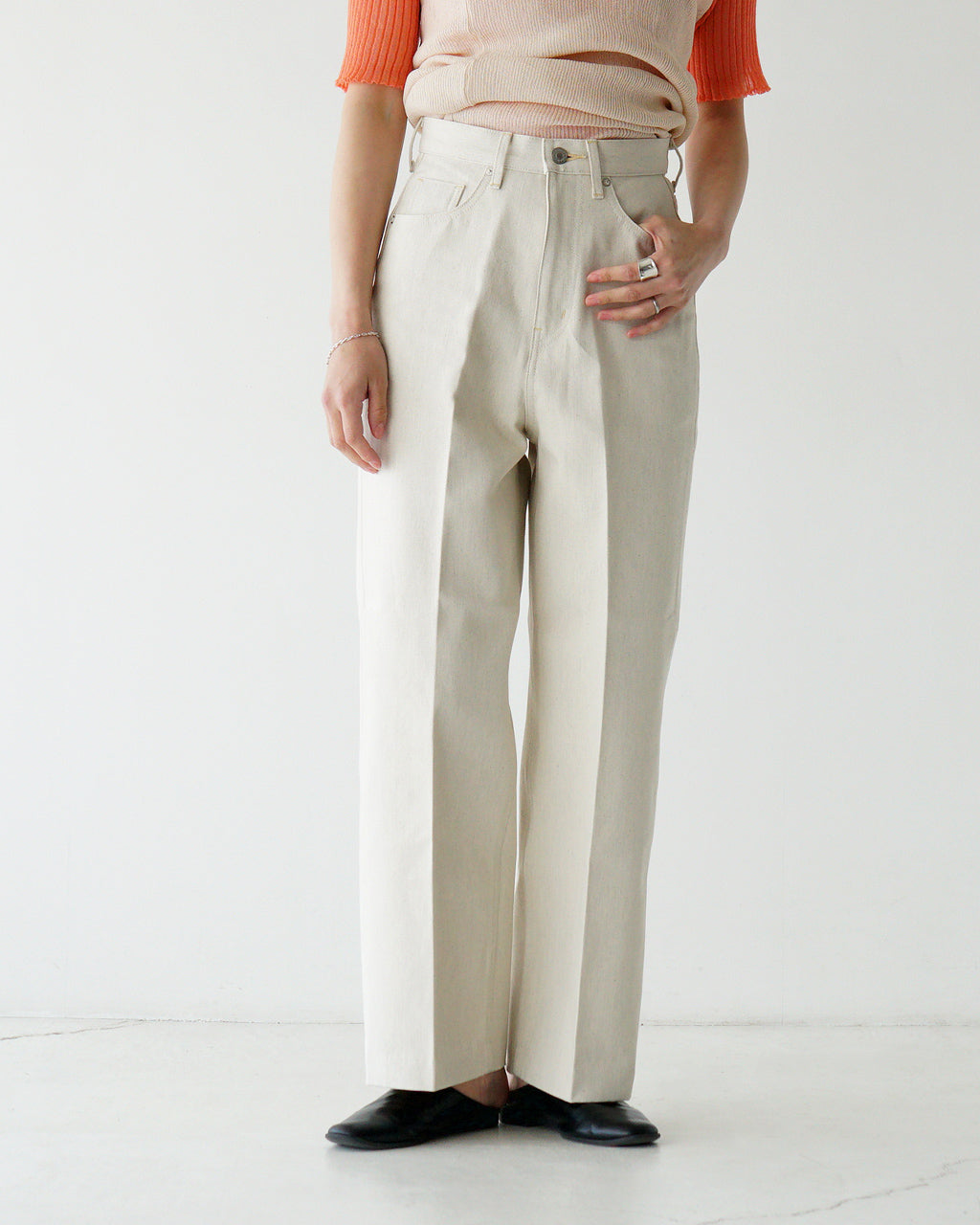 ｜coupon｜｜outlet｜WIDE PANTS CREAM WOWID-5S