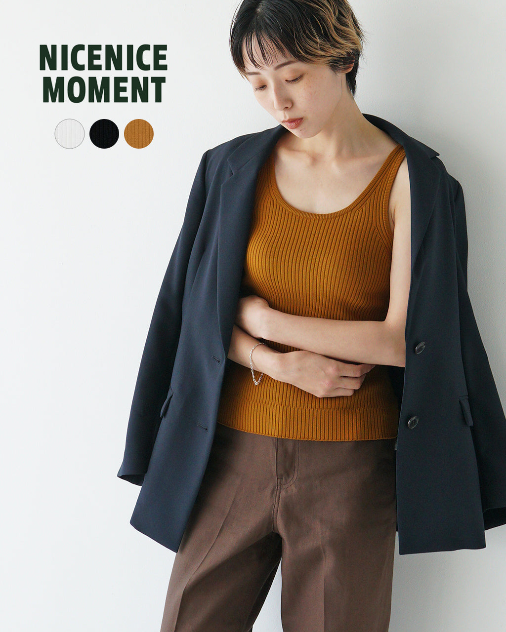 NICENICE MOMENT ナイスナイスモーメント TANK TOP SHELL タンクトップ シェル インナー カップ付き ブラトップ NNM1-25S-021【送料無料】【クーポン対象外】
