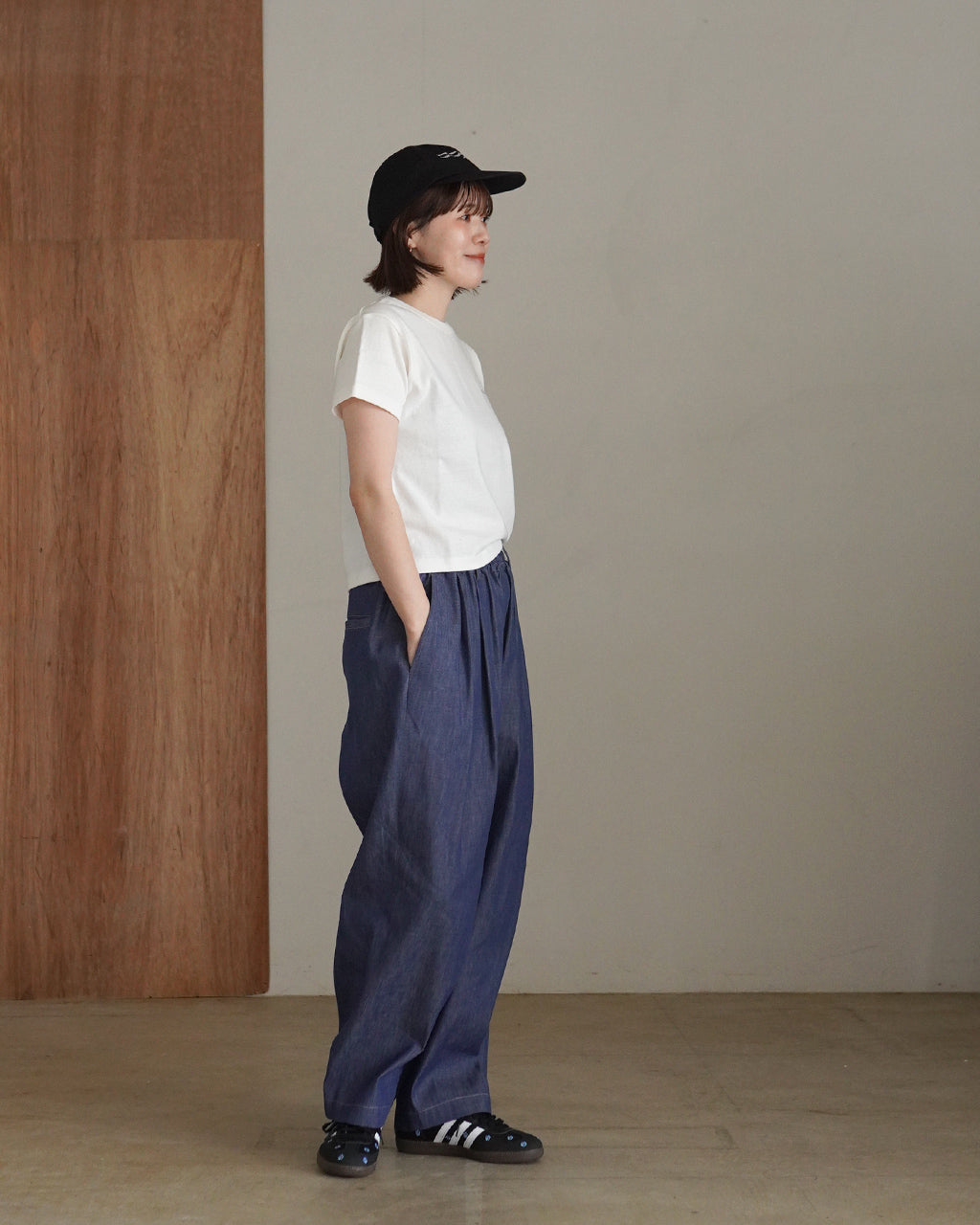 2 TUCK WIDE PANTS DENIM HAKU-DENIM