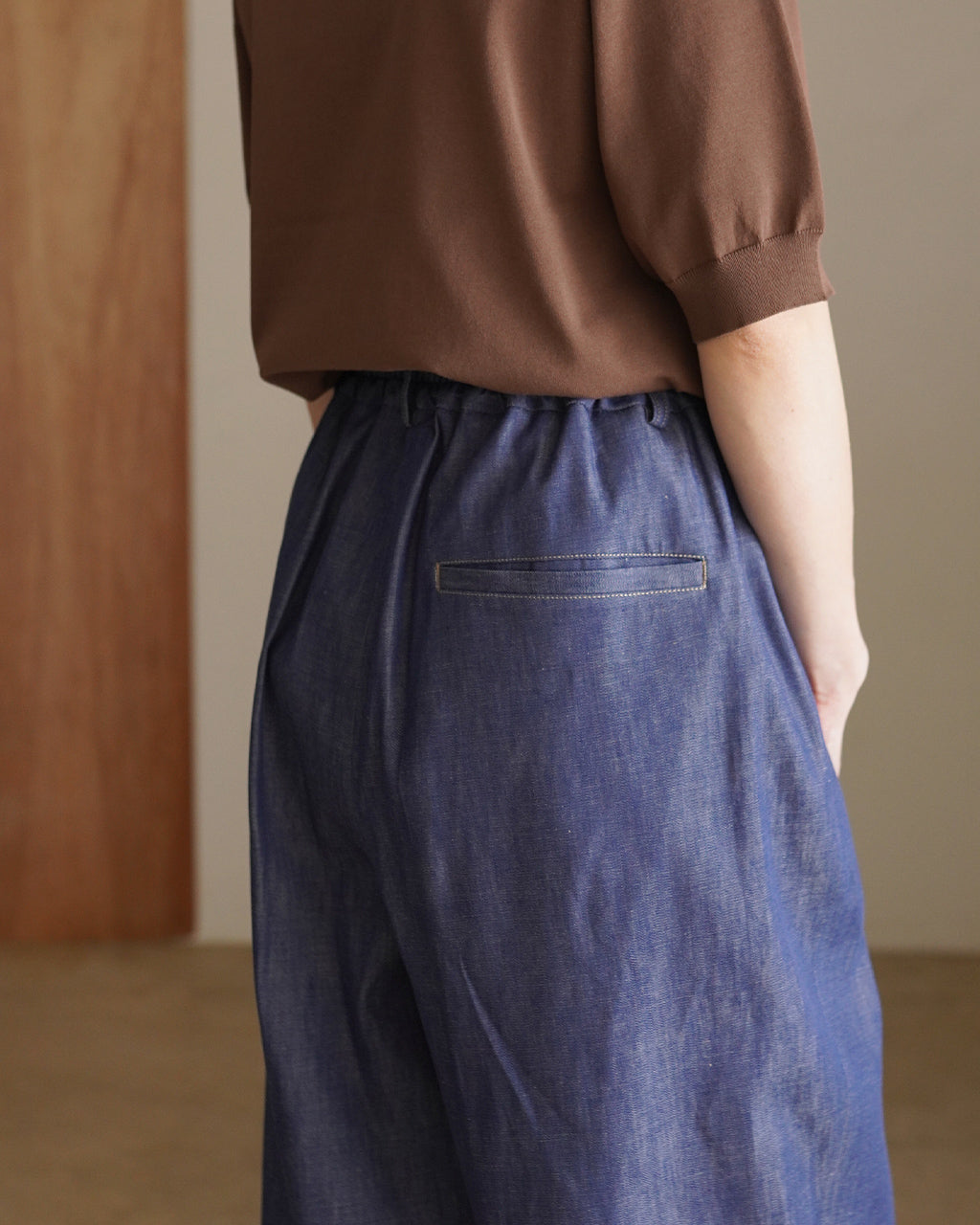 2 TUCK WIDE PANTS DENIM HAKU-DENIM