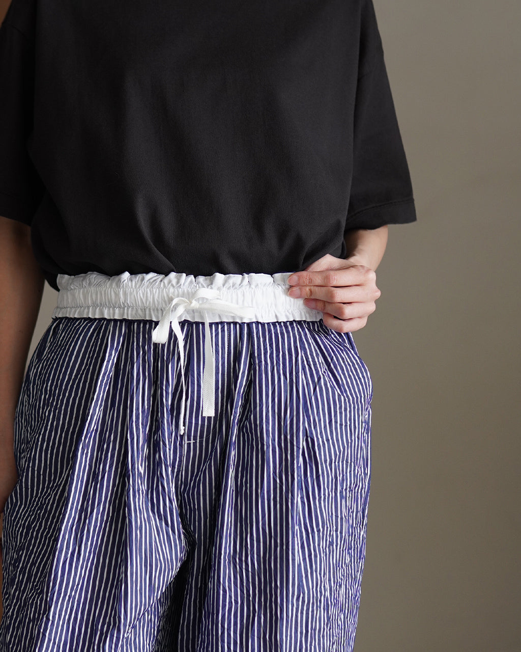 2 TUCK WIDE PANTS STRIPE HAKU-CC