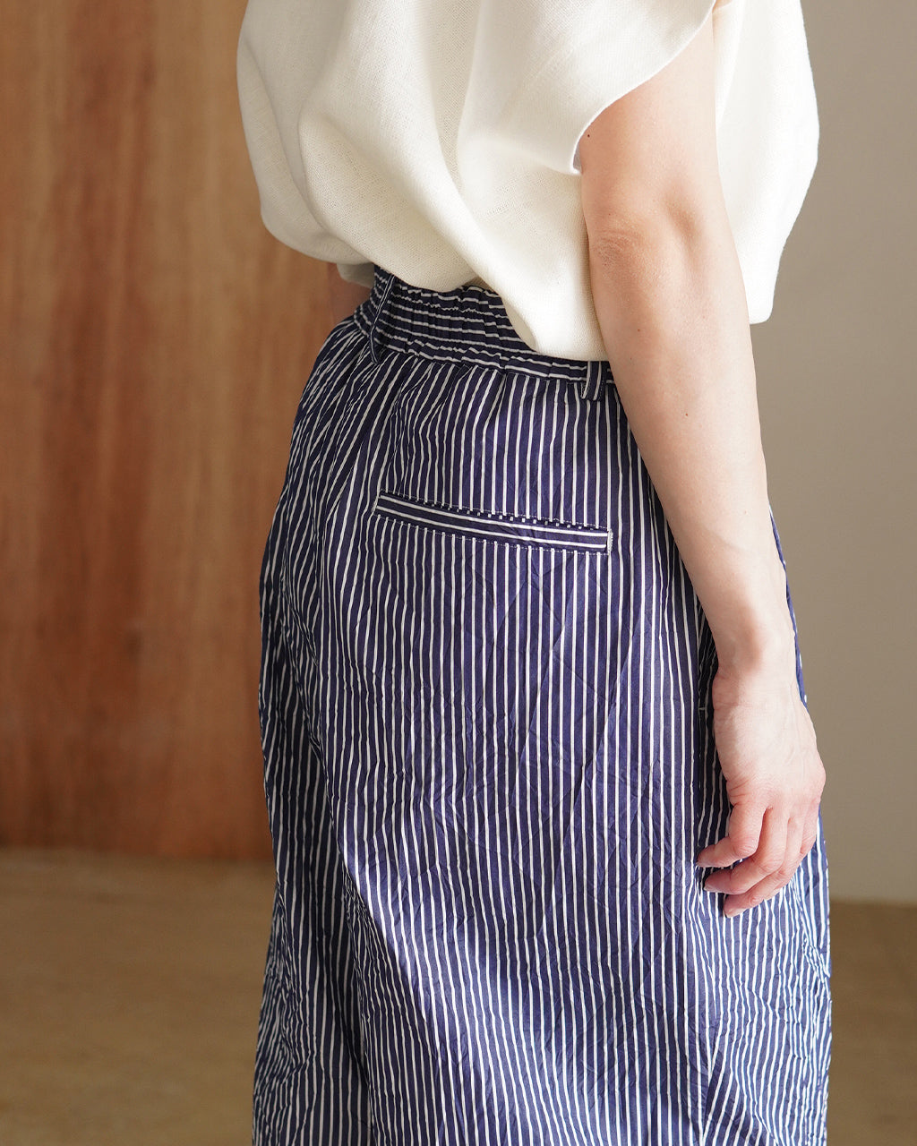 2 TUCK WIDE PANTS STRIPE HAKU-CC