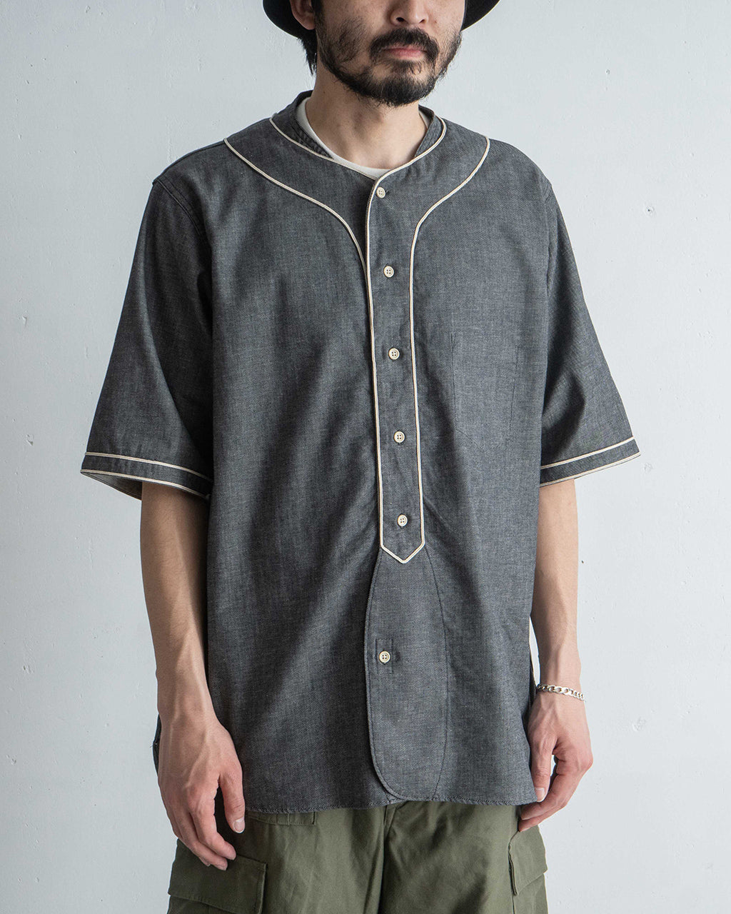 ＼早得24時間限定ポイント10倍／Nigel Cabourn ナイジェル・ケーボン ベースボールシャツ ショートスリーブ TYPE2 BASEBALL SHIRT S/S TYPE2 半袖 80500011002【送料無料】