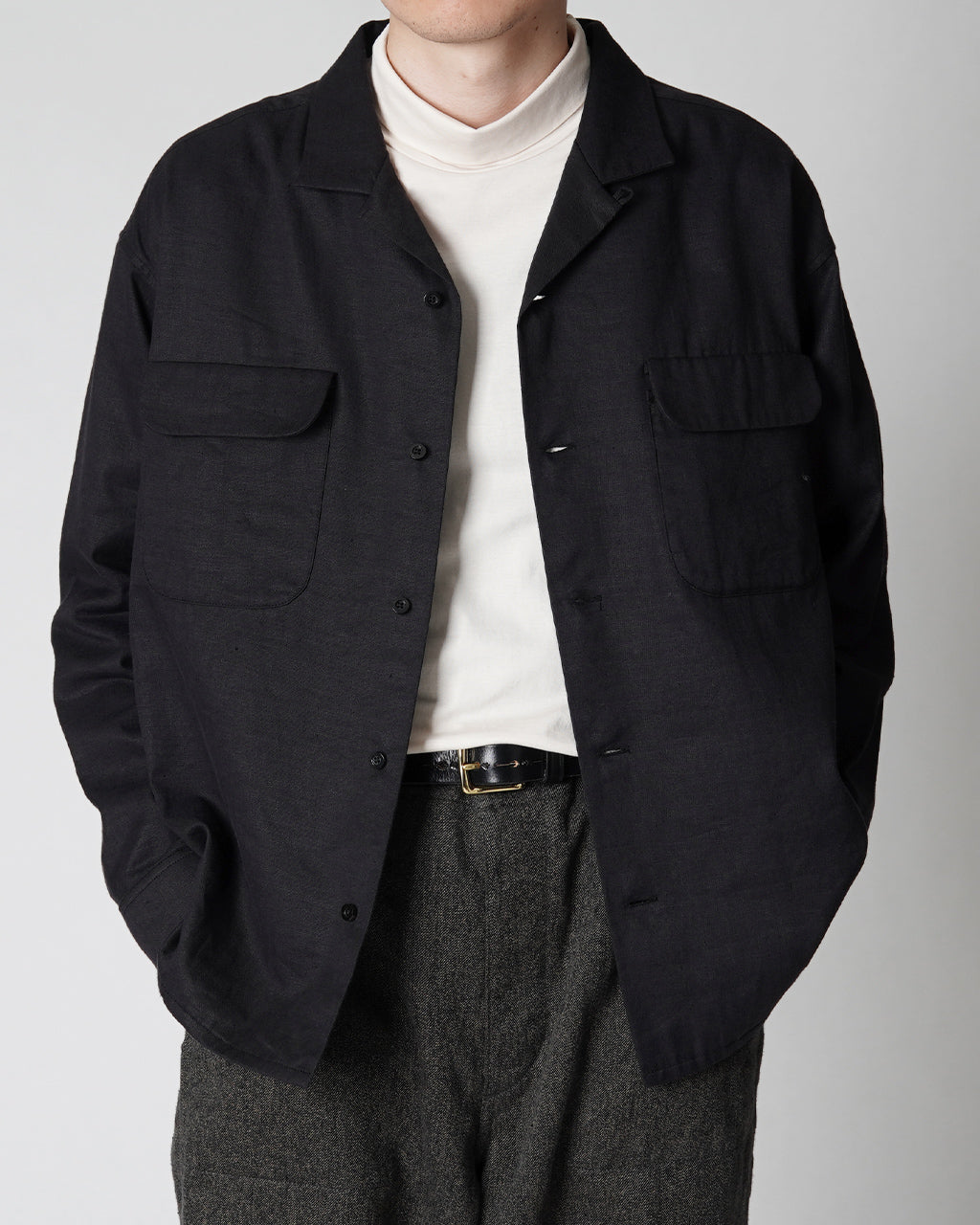 【一部予約】Nigel Cabourn ナイジェル・ケーボン オープンカラー シャツ リネン フリース OPEN COLLAR SH LINEN FLEECE シャツ ジャケット 80490010010【送料無料】【クーポン対象外】