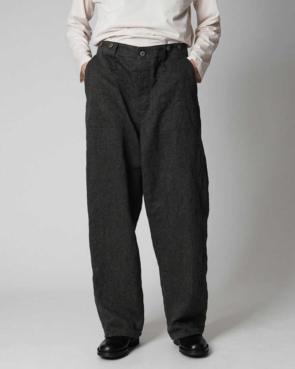 先行予約】Nigel Cabourn ナイジェル・ケーボン フレンチワーク パンツ ヘンプ FRENCH WORK PANT HEMP チャコール  グレー 8049-00-50001【送料無料】