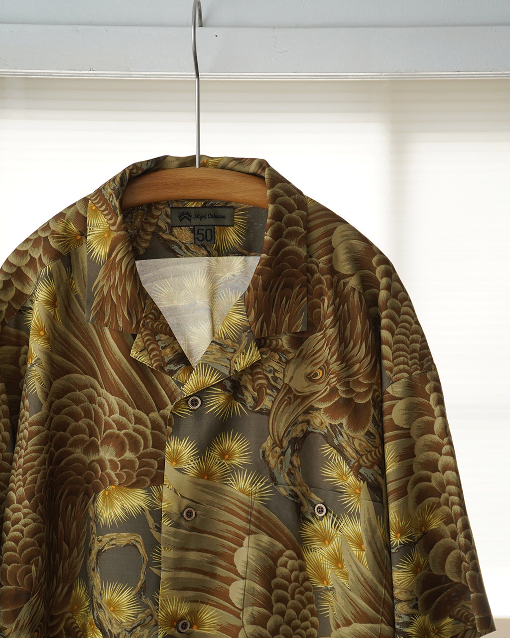 Nigel Cabourn ナイジェル・ケーボン ALOHA SHIRT EAGLE アロハシャツイーグル 鷲 ワシ 鳥 松 | Crouka(クローカ)