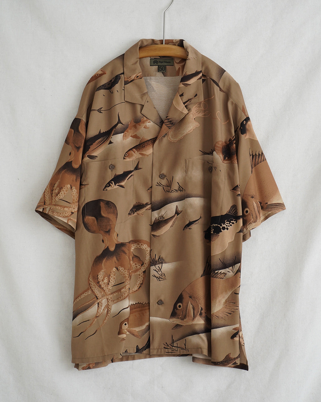 Nigel Cabourn ナイジェル・ケーボン ALOHA SHIRT GYOGUN アロハシャツ ギョグン 魚群 | Crouka(クローカ)