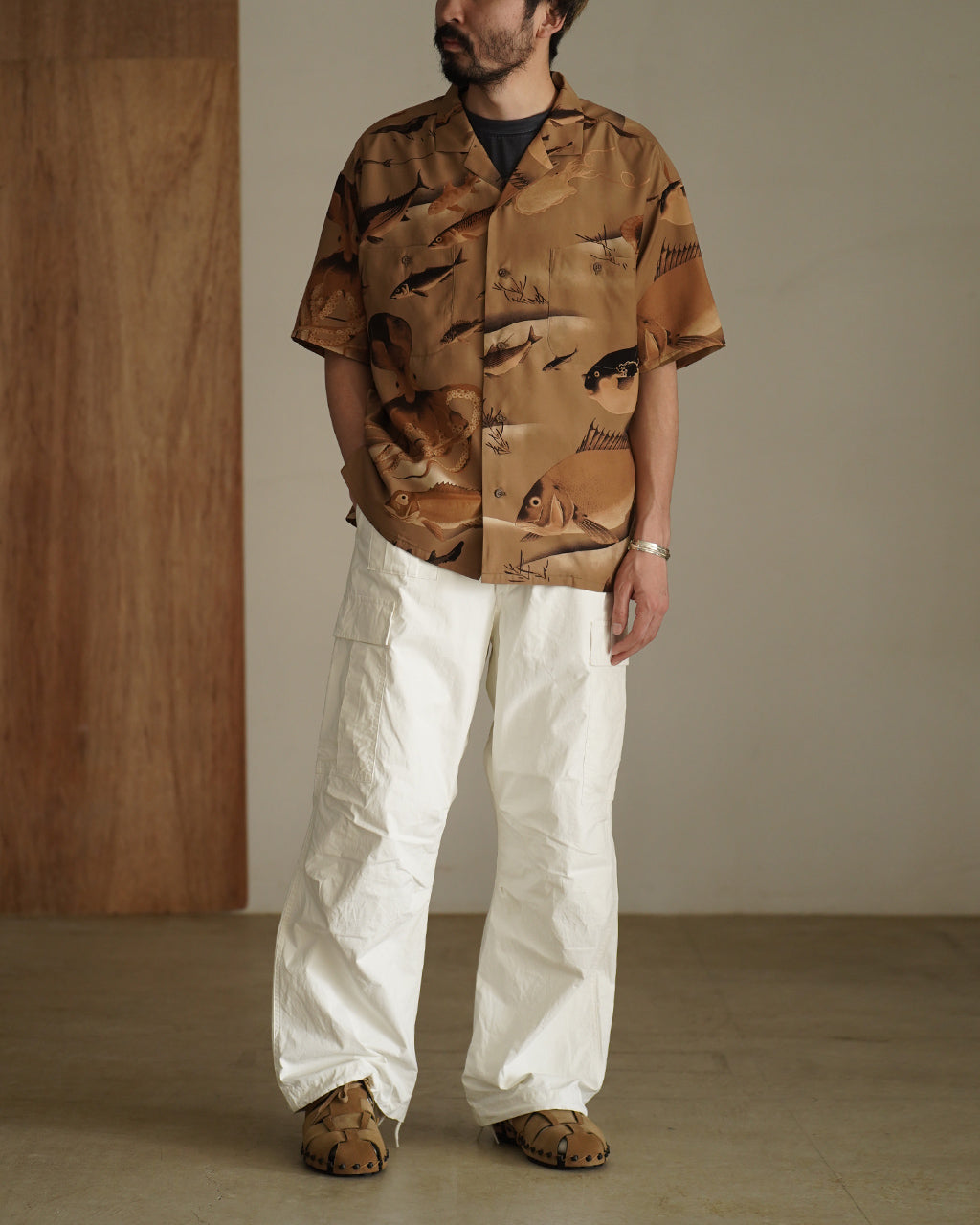 Nigel Cabourn ナイジェル・ケーボン ALOHA SHIRT GYOGUN アロハシャツ ギョグン 魚群 | Crouka(クローカ)