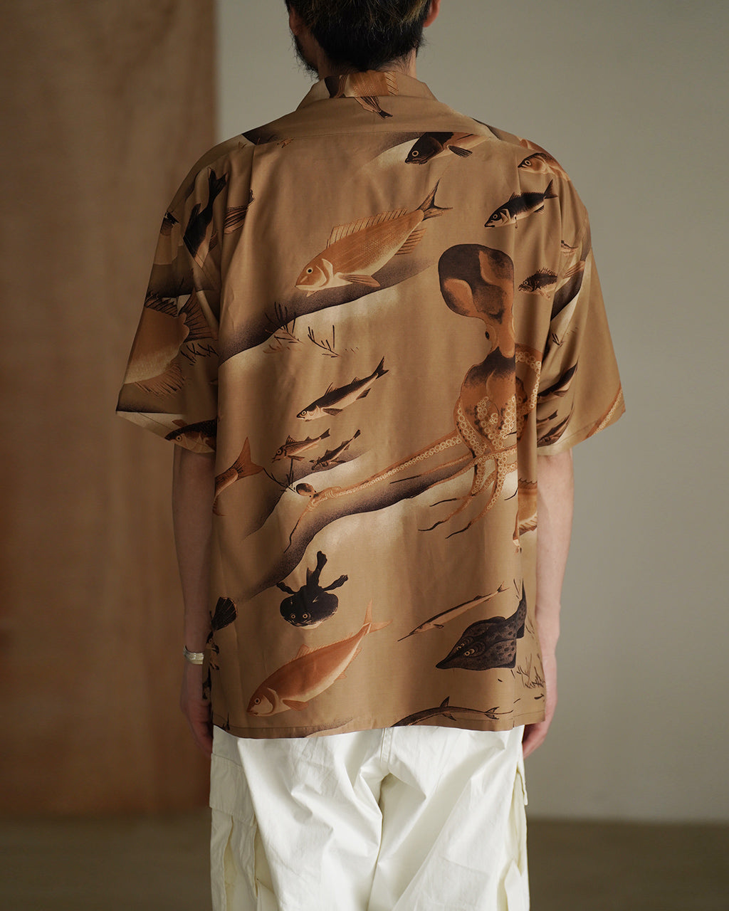 Nigel Cabourn ナイジェル・ケーボン ALOHA SHIRT GYOGUN アロハシャツ ギョグン 魚群 | Crouka(クローカ)