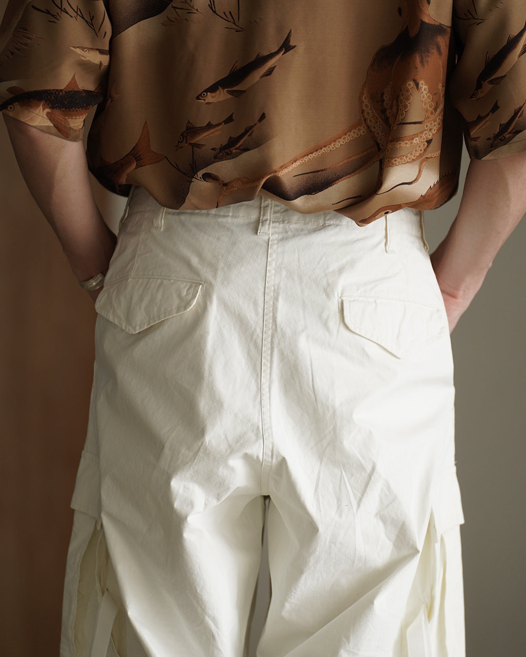 Nigel Cabourn ARMY CARGO PANT RIPSTOP PIGMENT カーゴパンツ リップストップ ホワイト｜Crouka(クローカ)