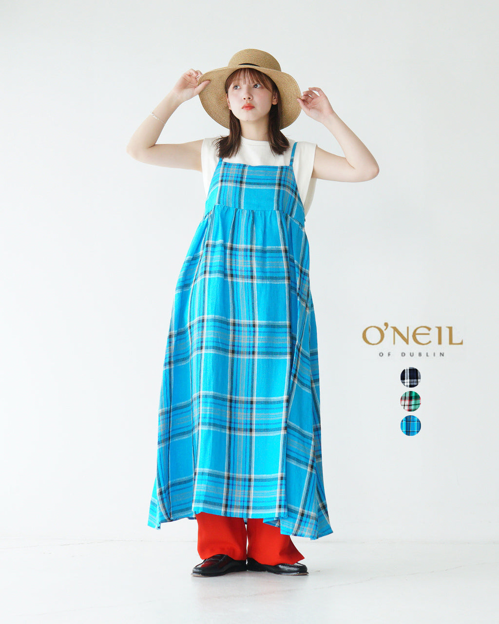 O`NEIL OF DUBLIN オニールオブダブリン タータンチェック キャミソールワンピース TARTAN CAMISOLE DRESS ドレス フレア Aライン 732【送料無料】