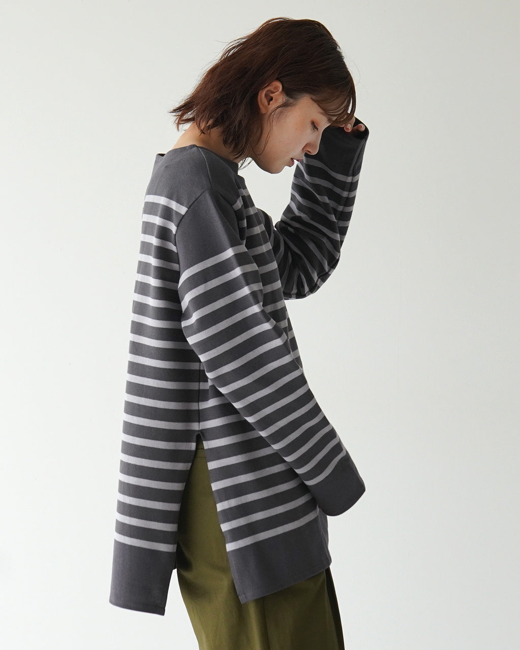 SALE！30%OFF】ORCIVAL オーシバル ボートネック ロングスリーブ ロング スリット プルオーバー BOAT NECK L/