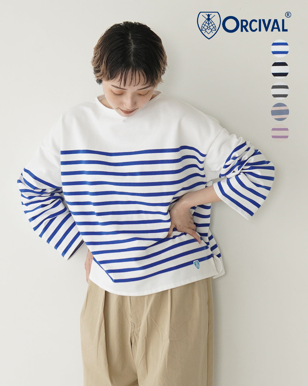 ＼早得24時間限定ポイント10倍／ORCIVAL オーシバル ドロップショルダー ラッセル ワイドTシャツ WIDE BODY BOAT NECK P.O. ボートネック 長袖 プルオーバー カットソー ロンT 6919【送料無料】