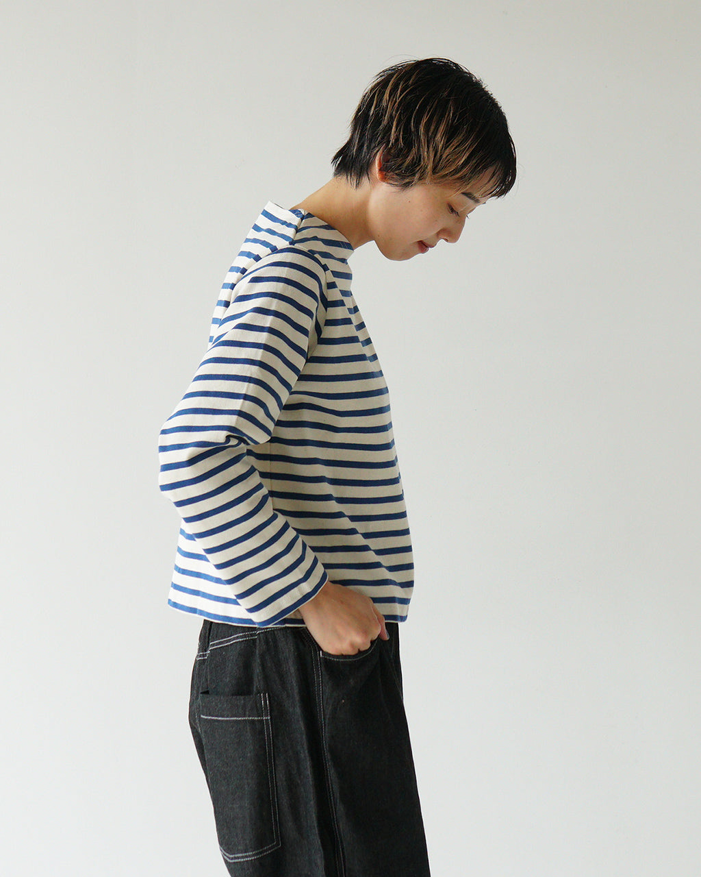 ORCIVAL オーシバル バスクシャツ フレンチバスクシャツ コットン 長袖 無地 ボーダー リラックスフィット Cotton Lourd Wide Basque Shirt B259【送料無料】