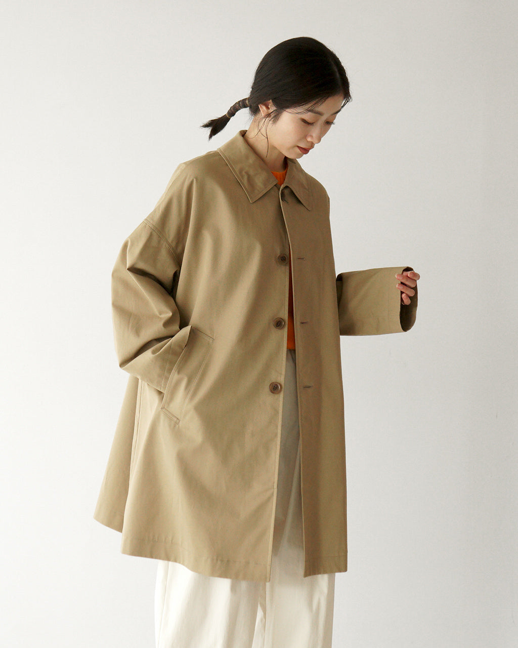 【SALE！30%OFF】ORCIVAL オーシバル バルカラーコート Cotton Gabardine Bal Collar Coat ドロップショルダー ステンカラーコート OR-A0582 CGB【送料無料】